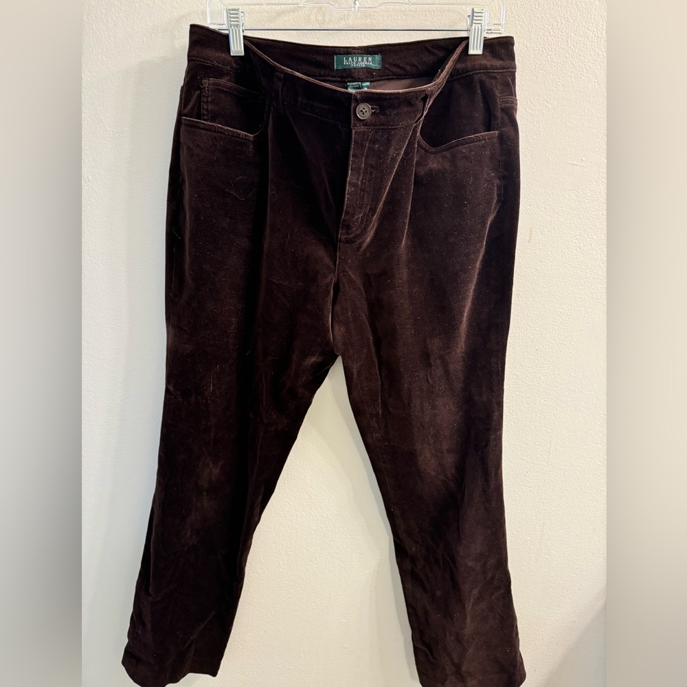 Lauren by Ralph Lauren Jeans in Brown Velvet; size 12P; straight leg; classic!